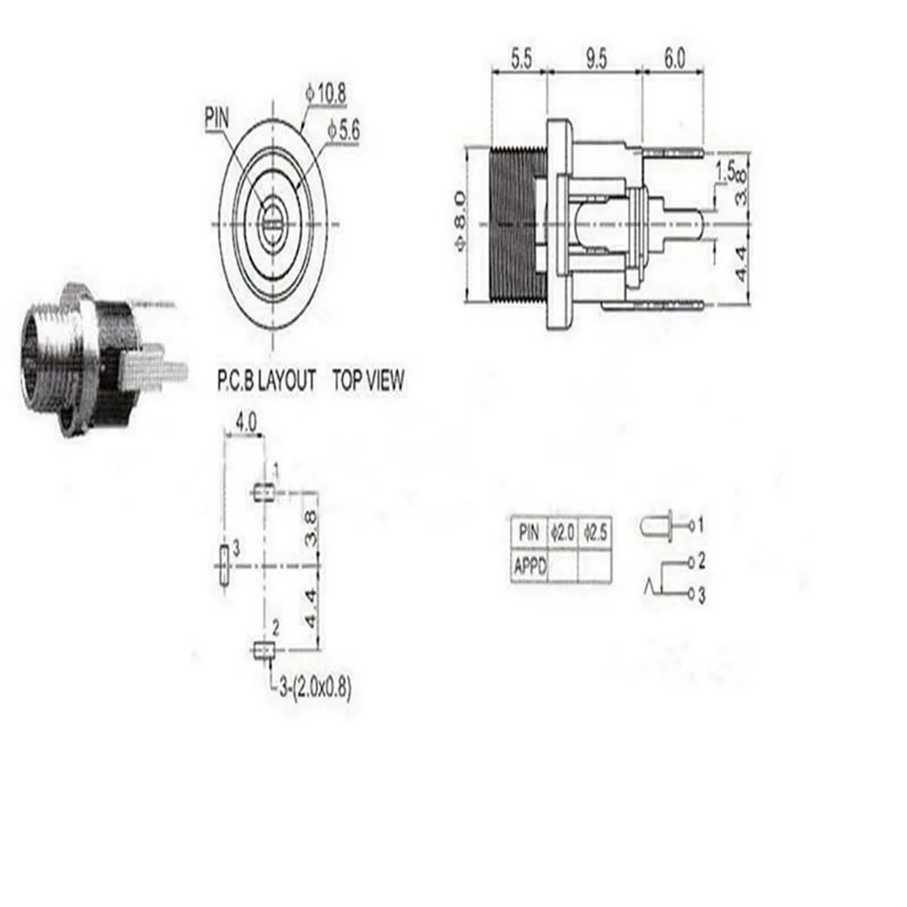 DC Power Connector Keep Your Devices Running with 5 Pair Male Connector + Metal Female DC55 x 21mm DC Connector