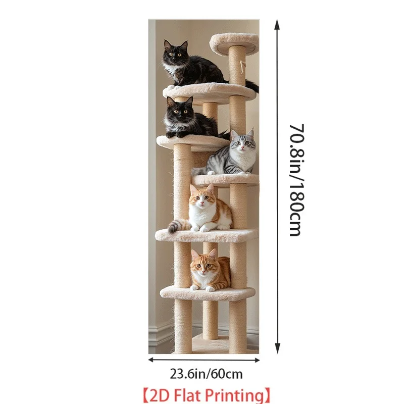 of 2D Pattern Printing Refrigerator Sticker for The Kitchen, Measuring 23.62X70.87 inch, Featuring The Theme 'Cat Star Layer R view 3