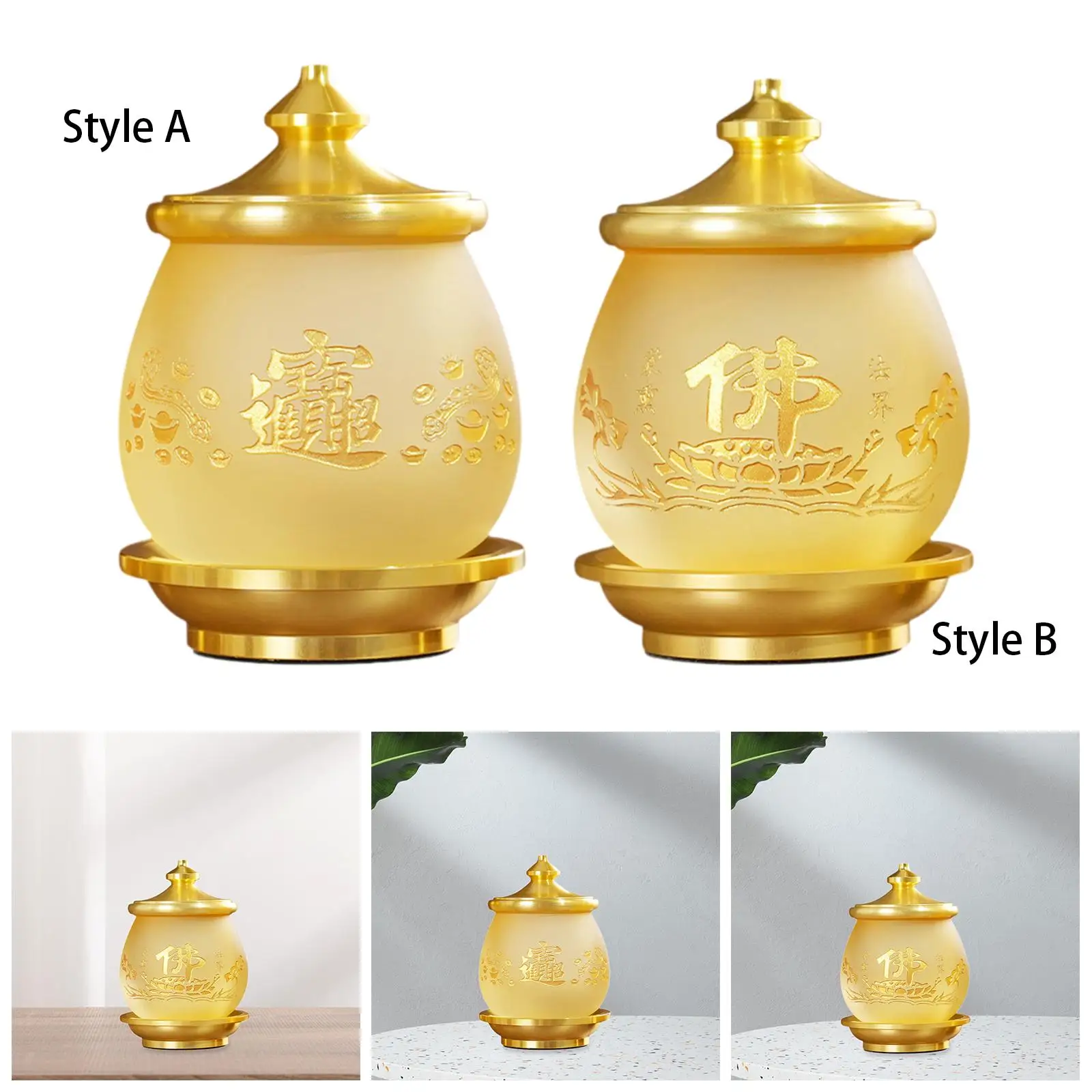 Buddha Altar Offering Cup Tibetan Holy Water Cup Sculpture Decorative Versatile Tibetan Worship Cup for Tabletop Bedroom Home