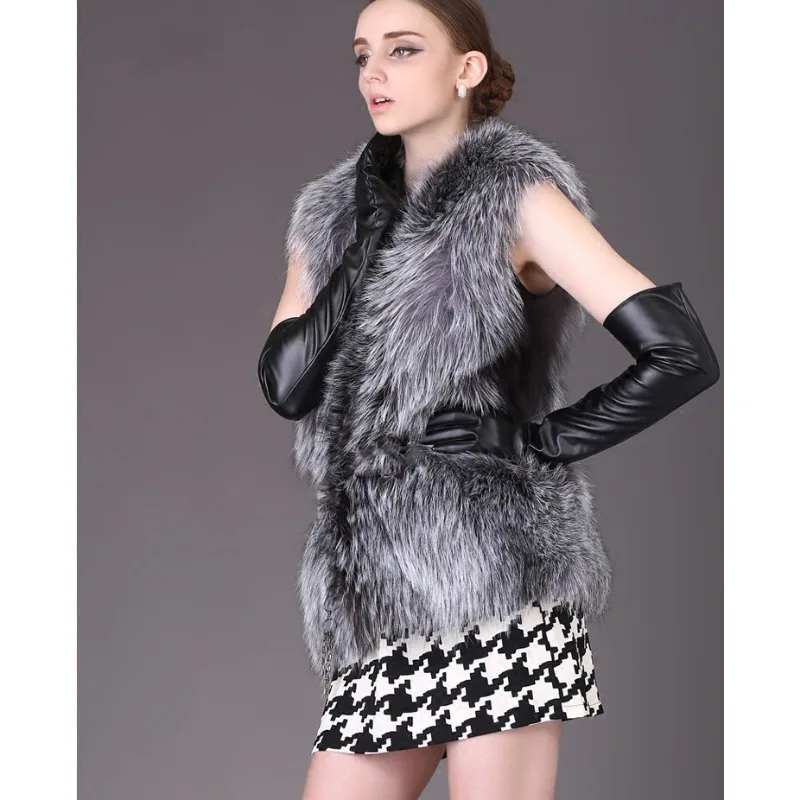 Zachte hoge kwaliteit merkvest namaakbontjas warme luxe pluizige bontvest dames herfst winter mouwloze nepbont jas