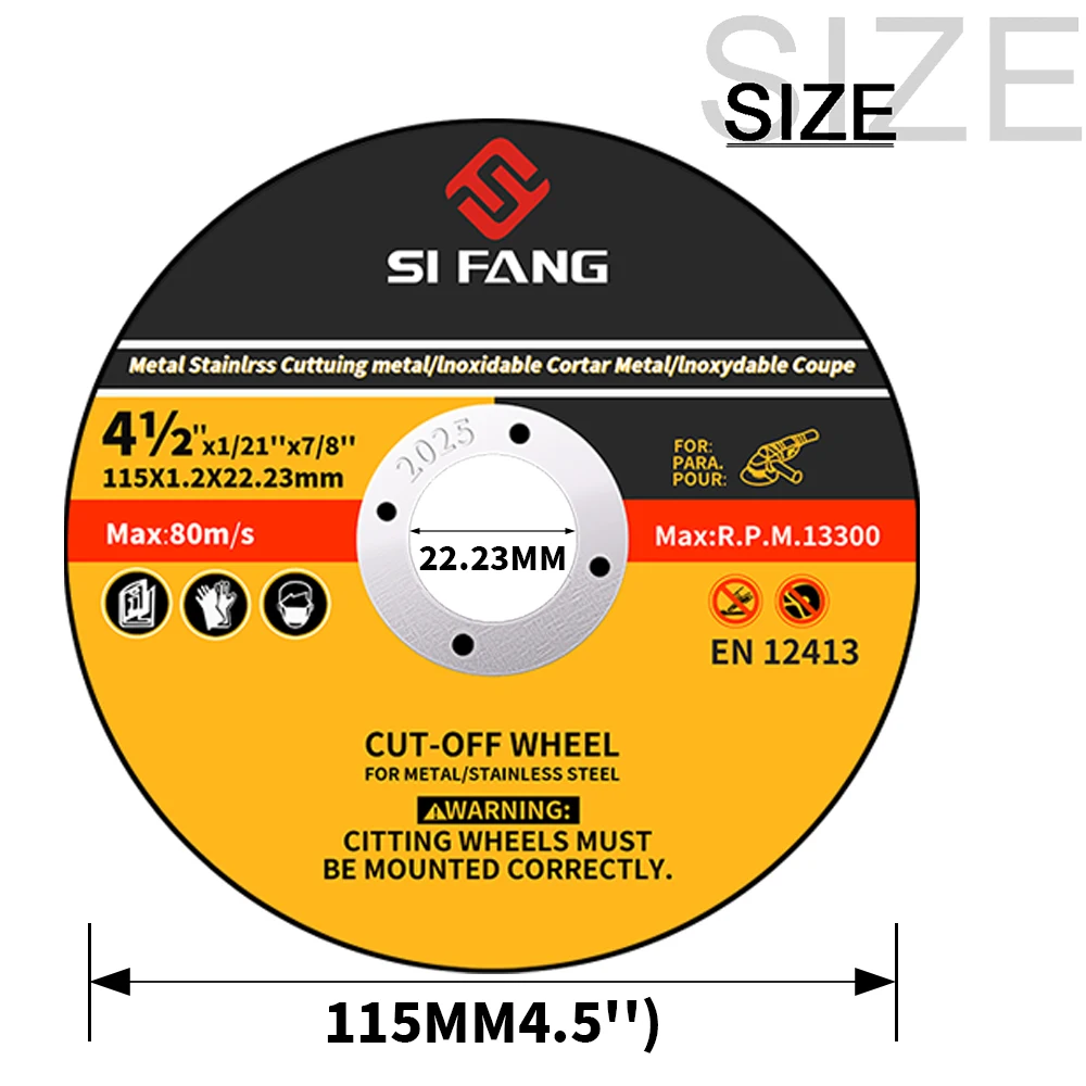 SIFANG Metal Cutting Disc 115mm Resin Grinding Wheel Disc For Stainless Steel Iron Angle Grinder Cutting Circular Saw