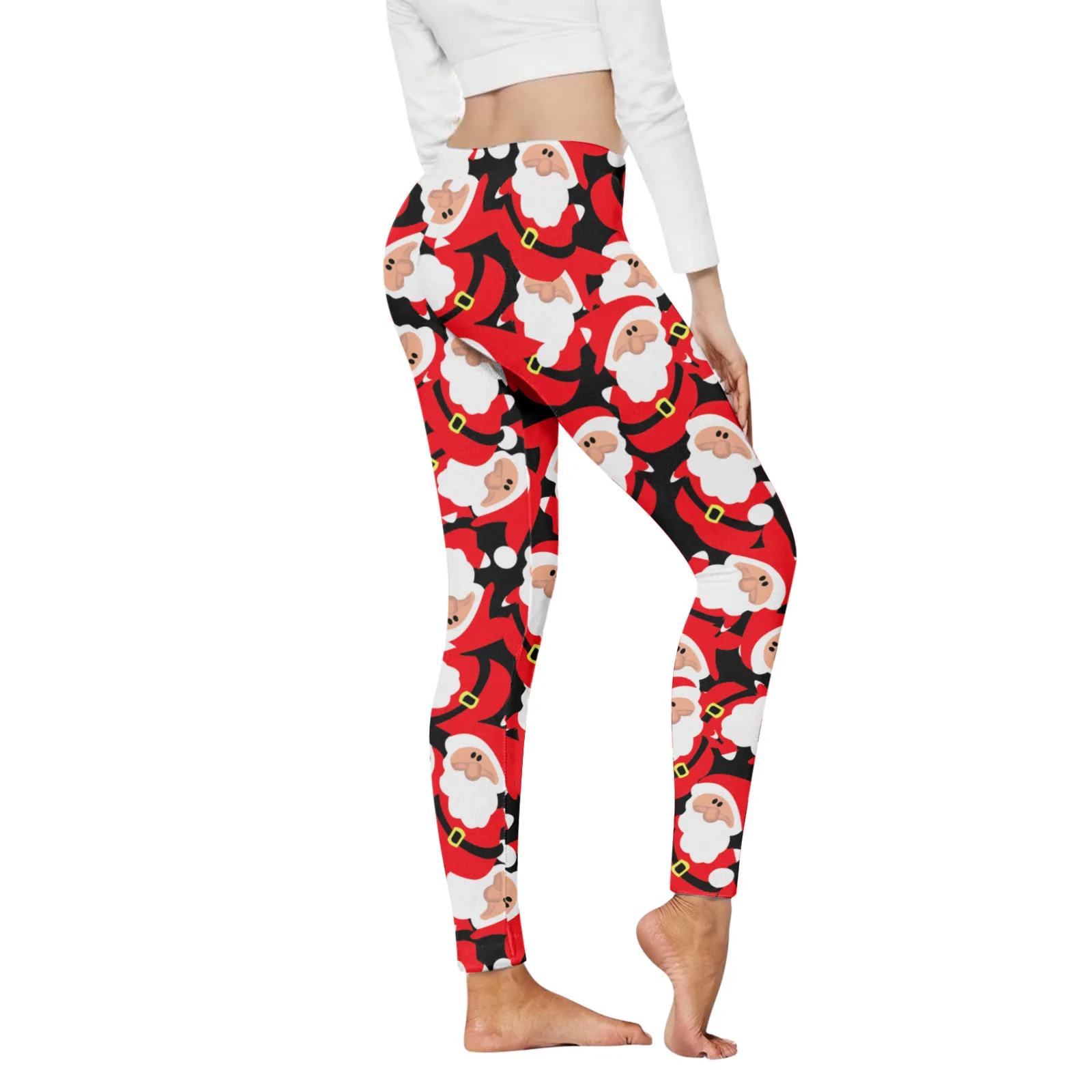 

Women'S Pants Christmas Leggings Santa Print Tights Leggings Yoga Insulated Tights Brushed Pants Winter Pantalones De Mujer