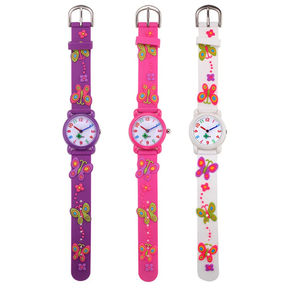 Childrens Analog Quartz Watch 3D Cartoon Face Large Round Window Soft Non-Toxic Material for Boys Girls view 3
