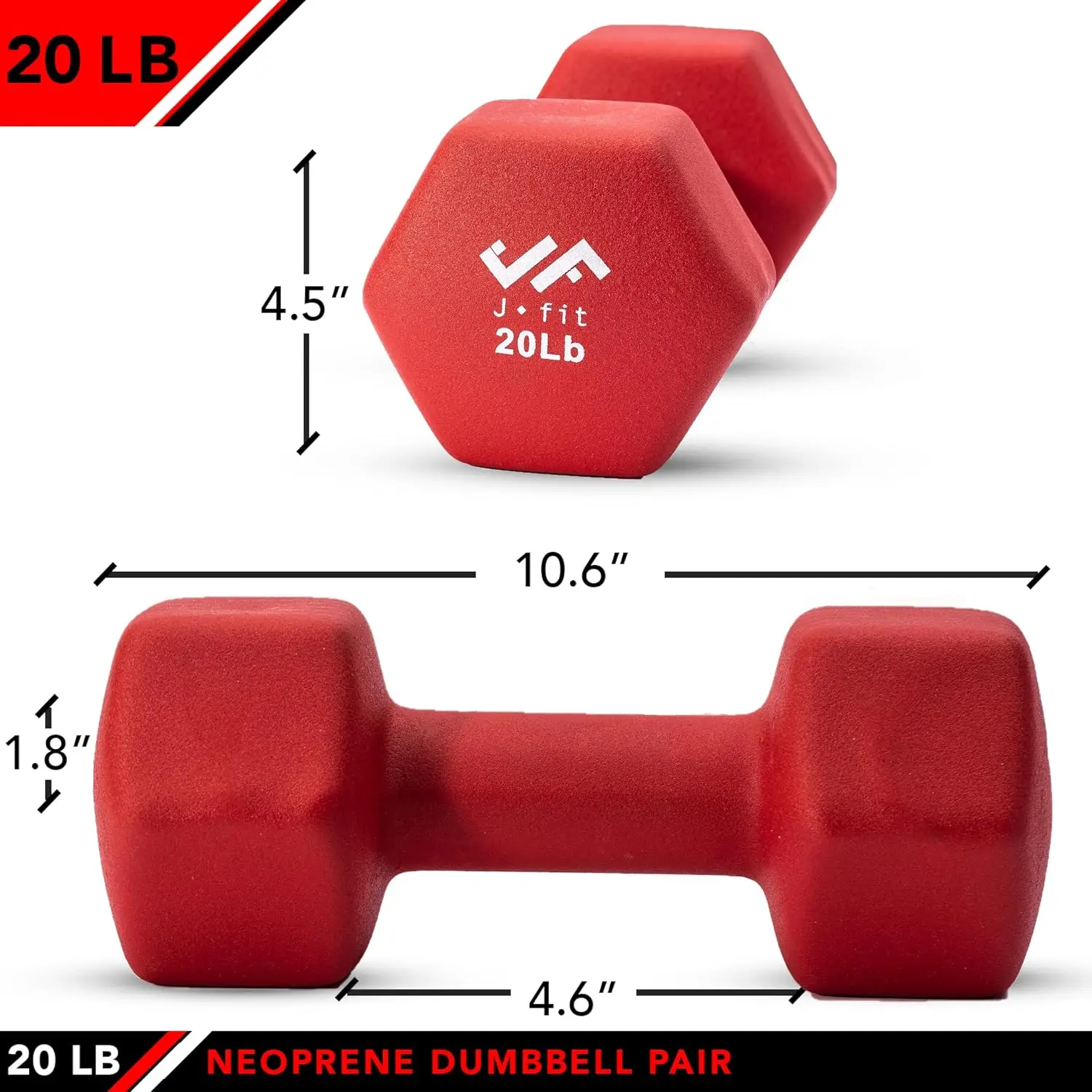 Home Gym Hand Weights Neoprene Vinyl Coated Dumbbell Strength Cardio Fitness Training