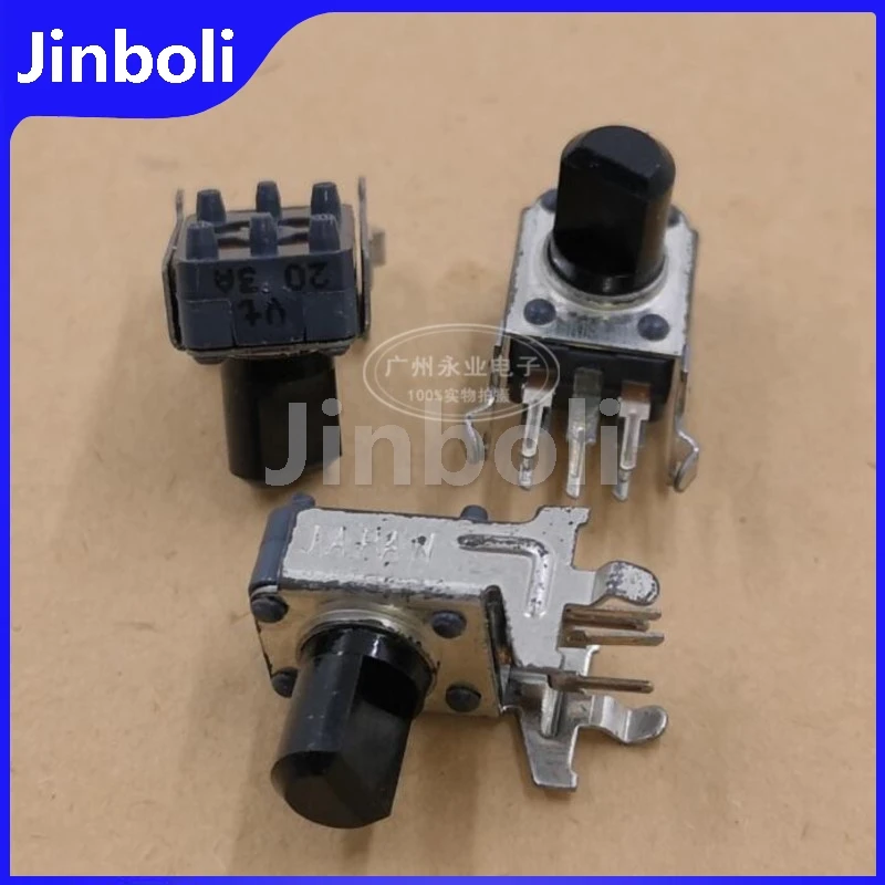 1PCS 09 RK09 Type Double Horizontal Rotary Potentiometer 5Pins A20K 203A Adjustable Resistance Half Shaft Length 8MMF