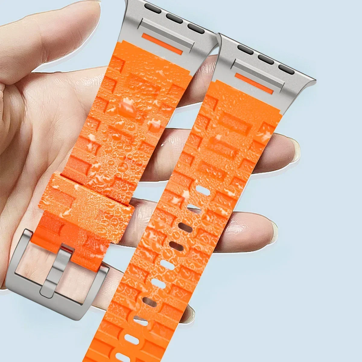 Роскошный спортивный ремешок для Apple Watch Ultra 2/1 49 мм 10 9 8 7 46 мм 45 мм Силиконовый браслет для iWatch6 5 4 se 44 мм Мягкий ремешок Correa