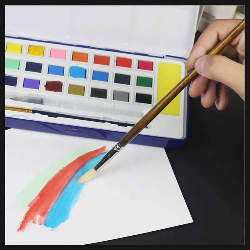 many types Bristles hair of painting brush Iron box Artist Paint Brushes Set for Watercolor Oil Acrylic Gouache Painting 12 Pcs