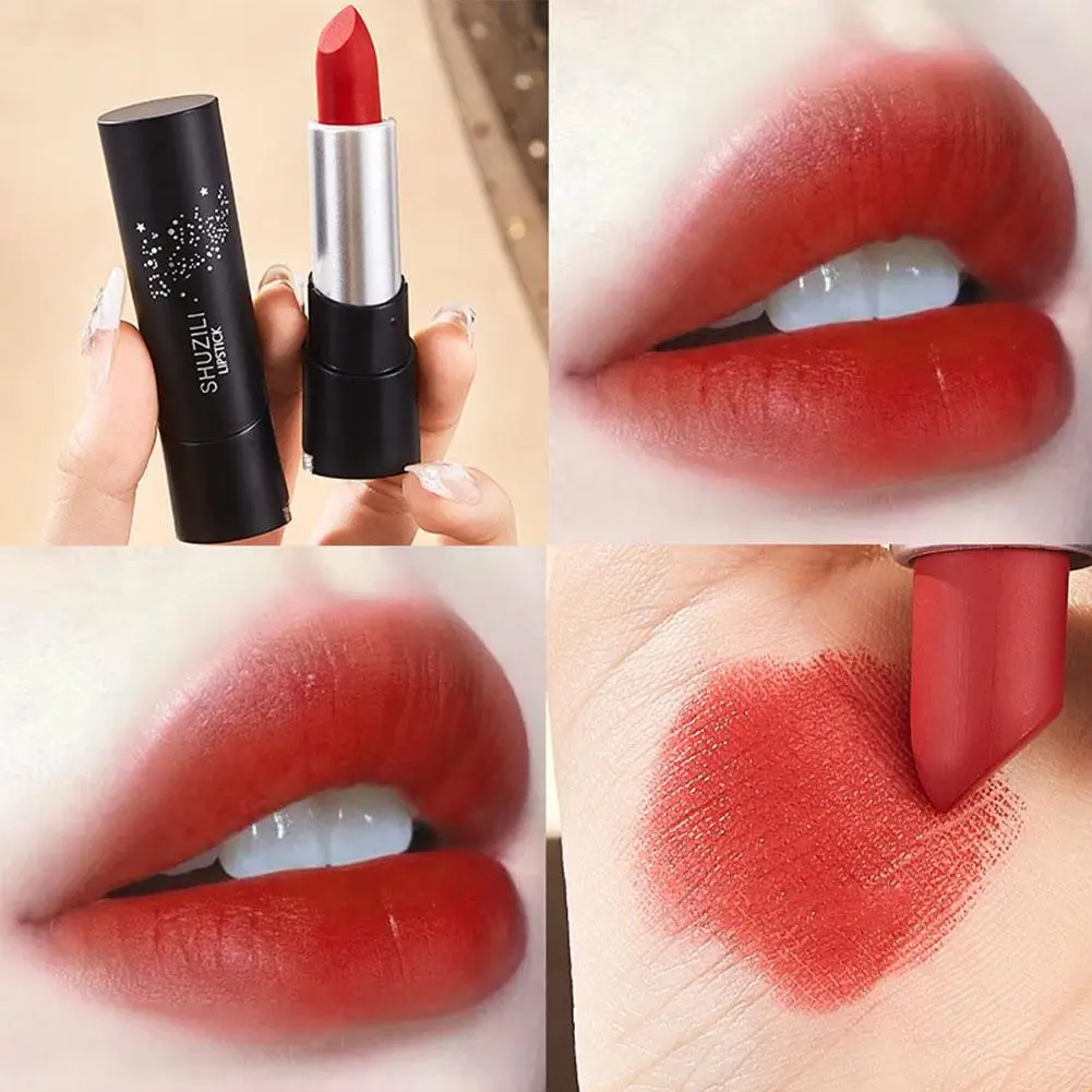 Batom matte velvet para mulheres, duradouro, hidratante, impermeável, antiaderente, gloss labial, maquiagem feminina, cosméticos, 4 cores