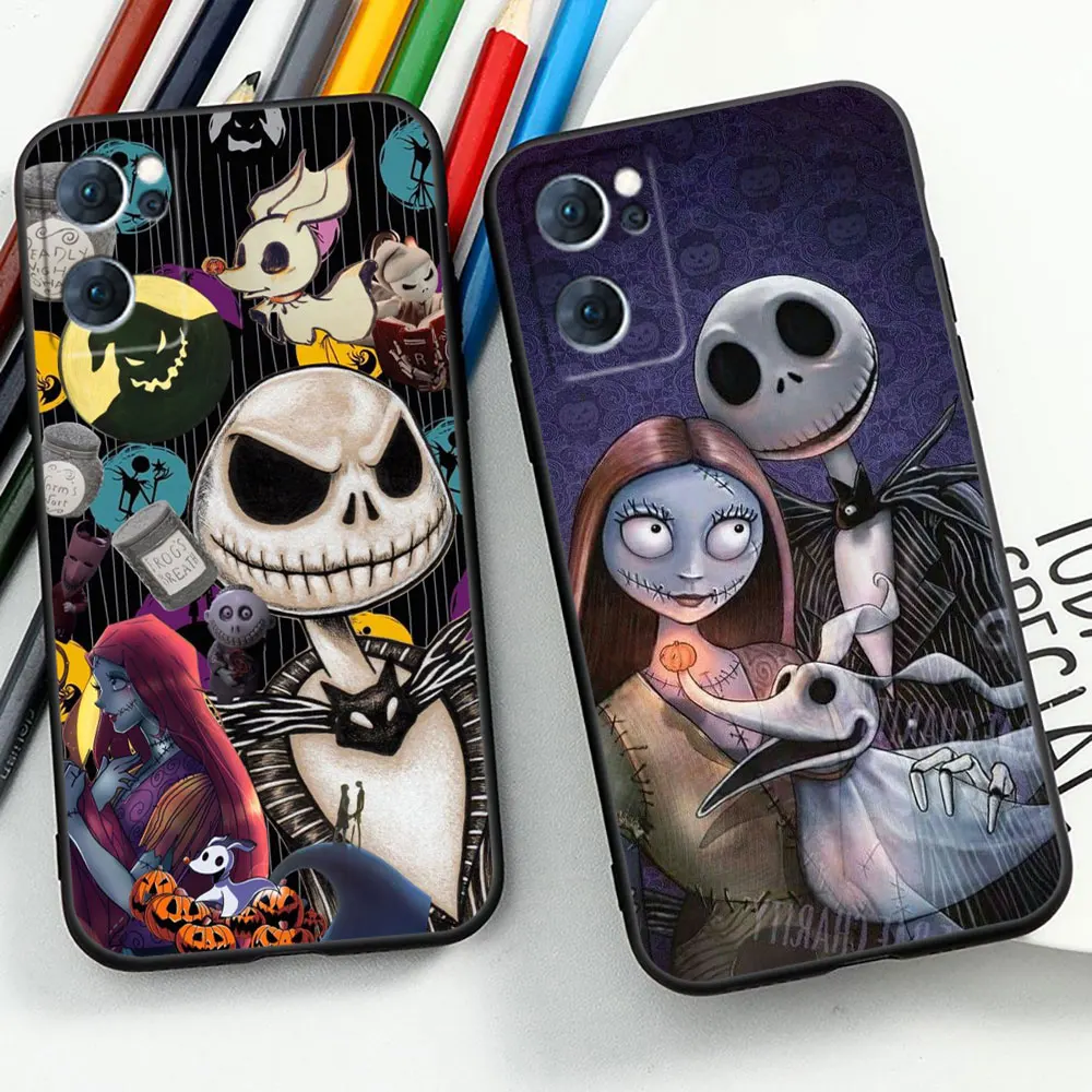 Disney The Nightmare Before Christmas Phone Case For OPPO Reno 10 8 8T 7 7Z 6 5 5F 4 Find X5 X3 X2 Pro Plus Lite 5G Cover Cqoues