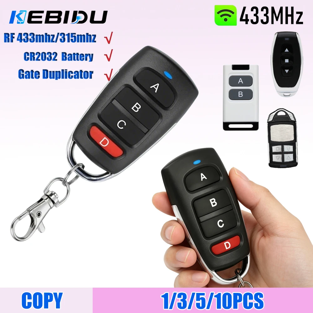 KEBIDU Duplicator 433Mhz/315Mhz Universal Garage Door Remote Control Fixed Learning Code Clone Self-copying Automation For Gates