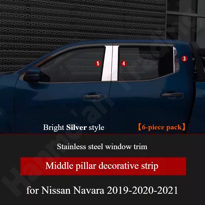 for Nissan Navara 2019-2020-2021 Stainless steel pickup truck window decorative bright strip