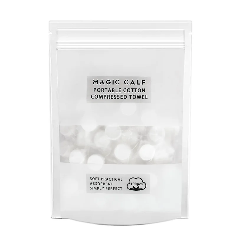 Jednorazowe kompresowane ręczniki do twarzy (100 sztuk) - przenośne teksturowane chusteczki bawełniane, rozszerzane wodą do użytku w podróży i w domu