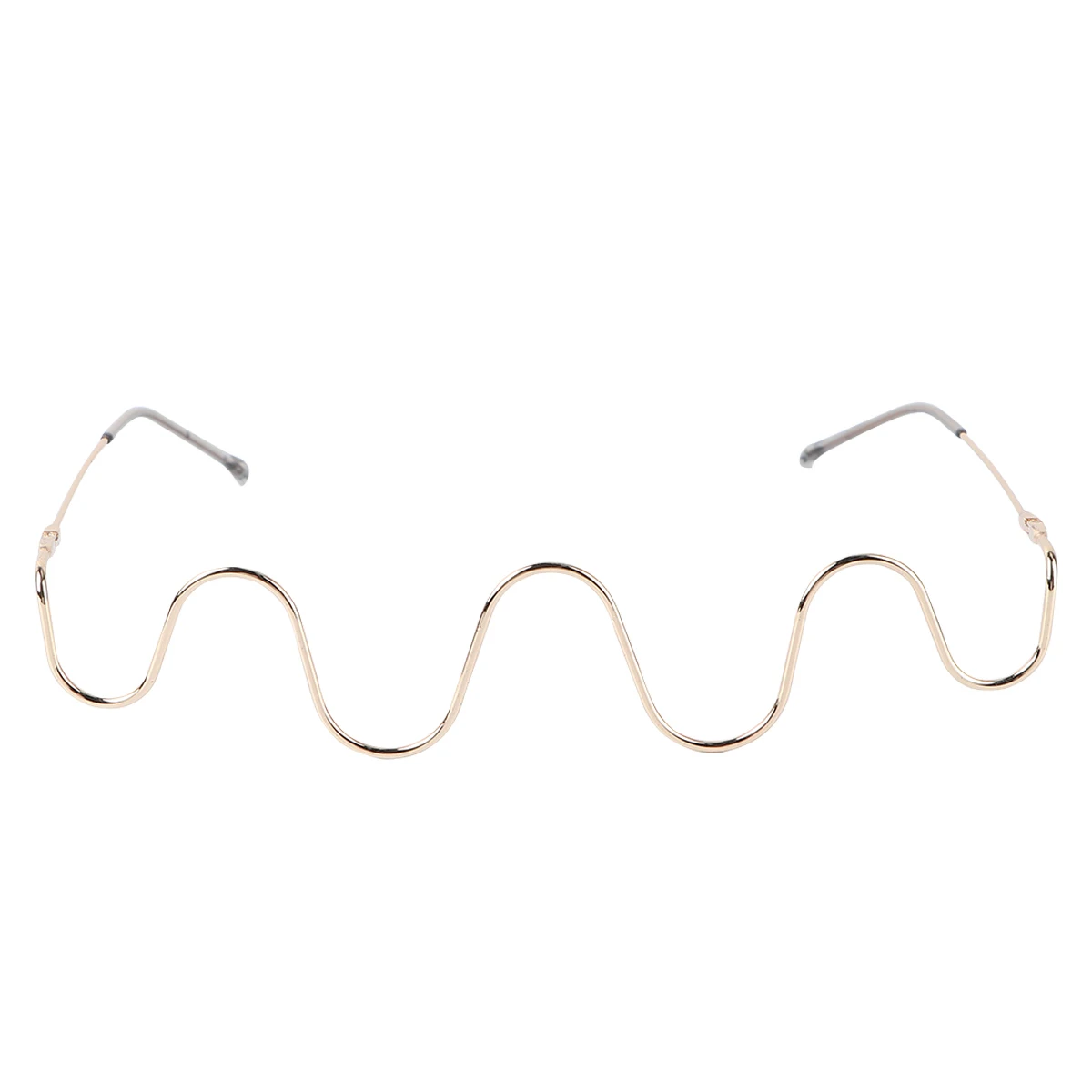 

Decorative Glasses Frame Lensless Metal H made Funny Wave Prop Women Accessories Semi Rimless Sunglasses Jewelry Gift Ideas