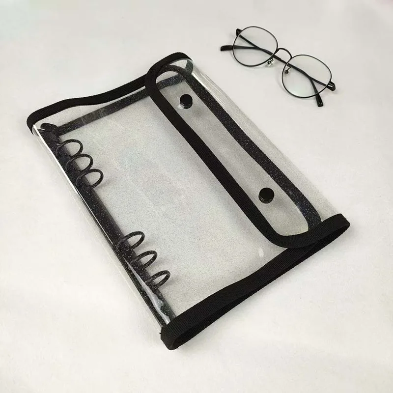A5 Glitter Double Buckle Binder Cover With 10Pcs Refill Sleeves Loose Leaf Photo Collect Book Kpop Card Organizer Holder