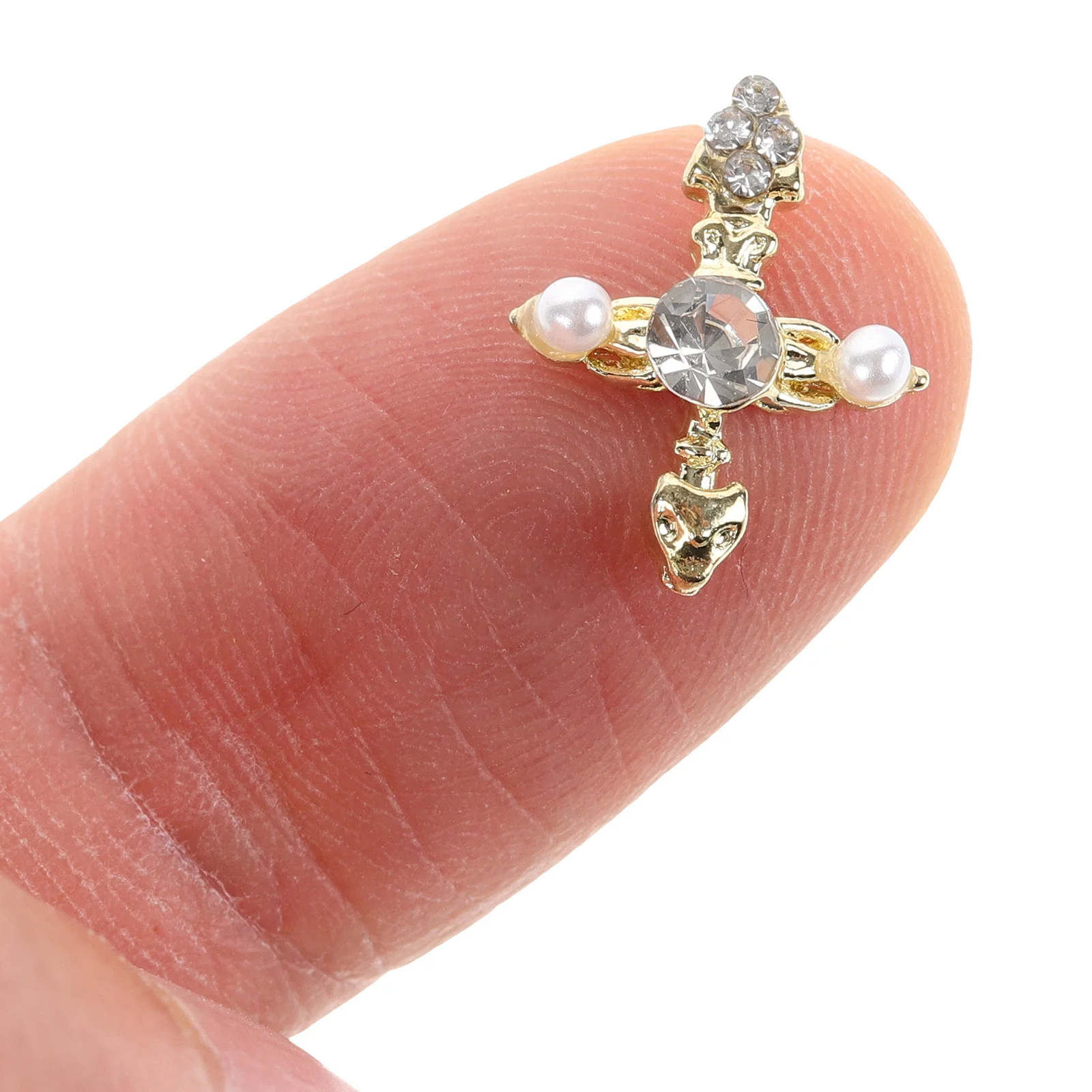 

10Pcs Alloy Cross Nail Charms Drill Wand Design for Exquisite Nail Art Decor Trendy Shimmering Effect Salon Quality
