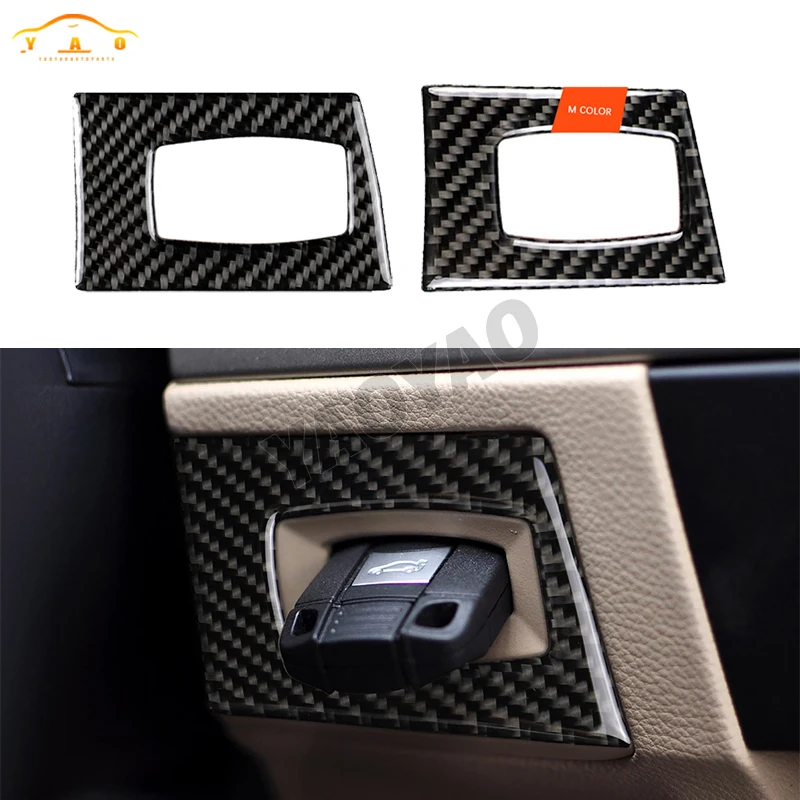 

Car Accessories For BMW 3 Series E90 E92 2005-2012 Carbon Fiber Car Ignition Switch Key Hole Cover Trim Sticker
