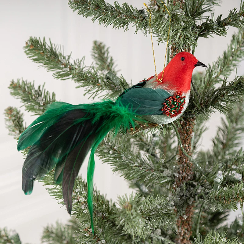 Christmas Tree Ornament Artificial Bird Hanging Ornament Portable Seasonal Decor Holiday Gift