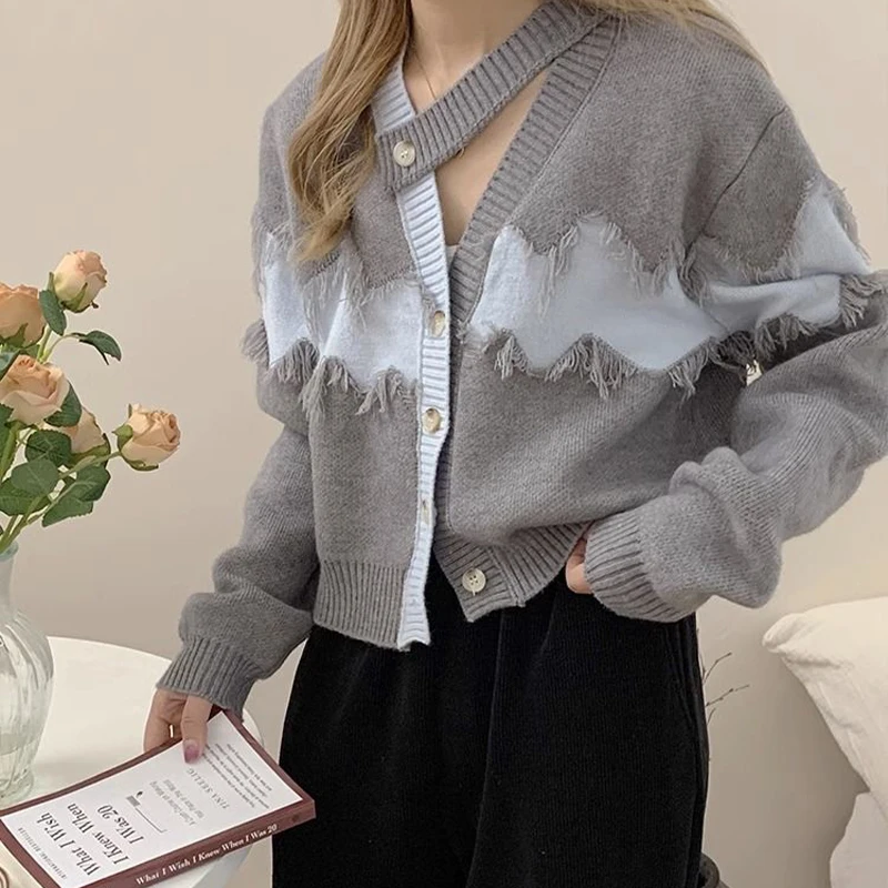 Women's Clothing Buttons Knitting Long Sleeve Cardigan Loose Easy Close to the People Wild Popularity Comfortable Leisure Loose