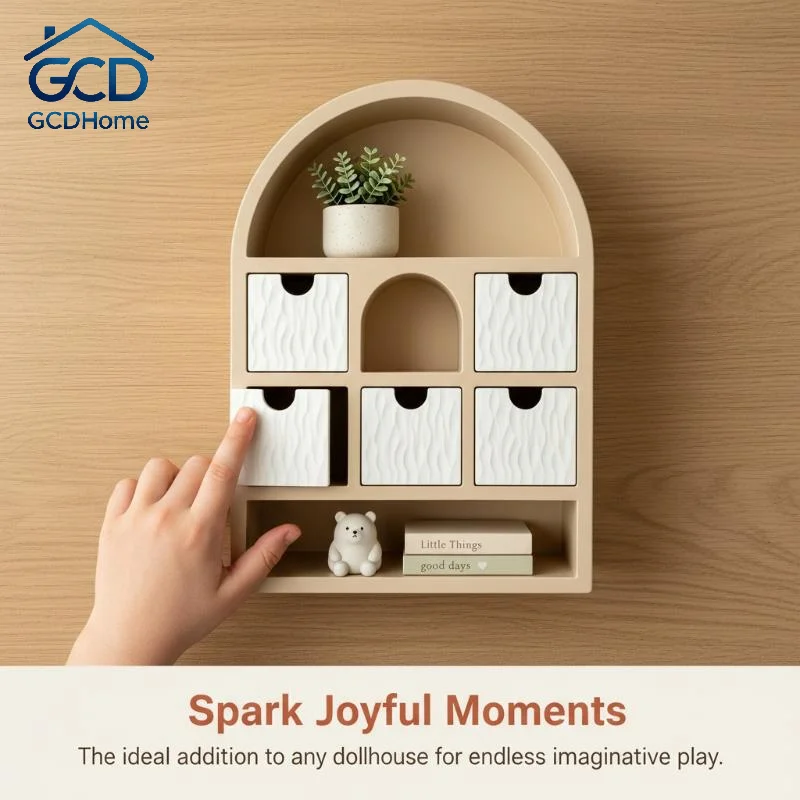 Dollhouse Miniature Cupboard Storage Furniture Realistic Model Ornament for DIY Handcraft Hobby Collection Home Decor