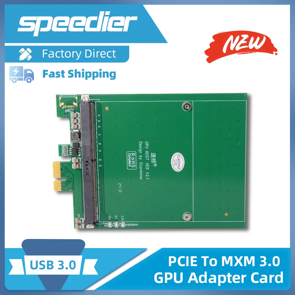 

2025 NEW Riser PCIE X1 To MXM 3.0 Graphics Card Expansion Adapter Card for Desktop GPU USB 3.0 Port 75W PCI-E 1x