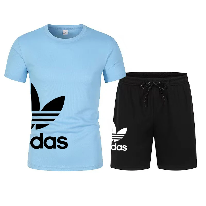 Conjuntos de treino casuais masculinos, camisas de manga curta e shorts esportivos, roupas masculinas de verão, conjuntos de corredores masculinos, S-4XL