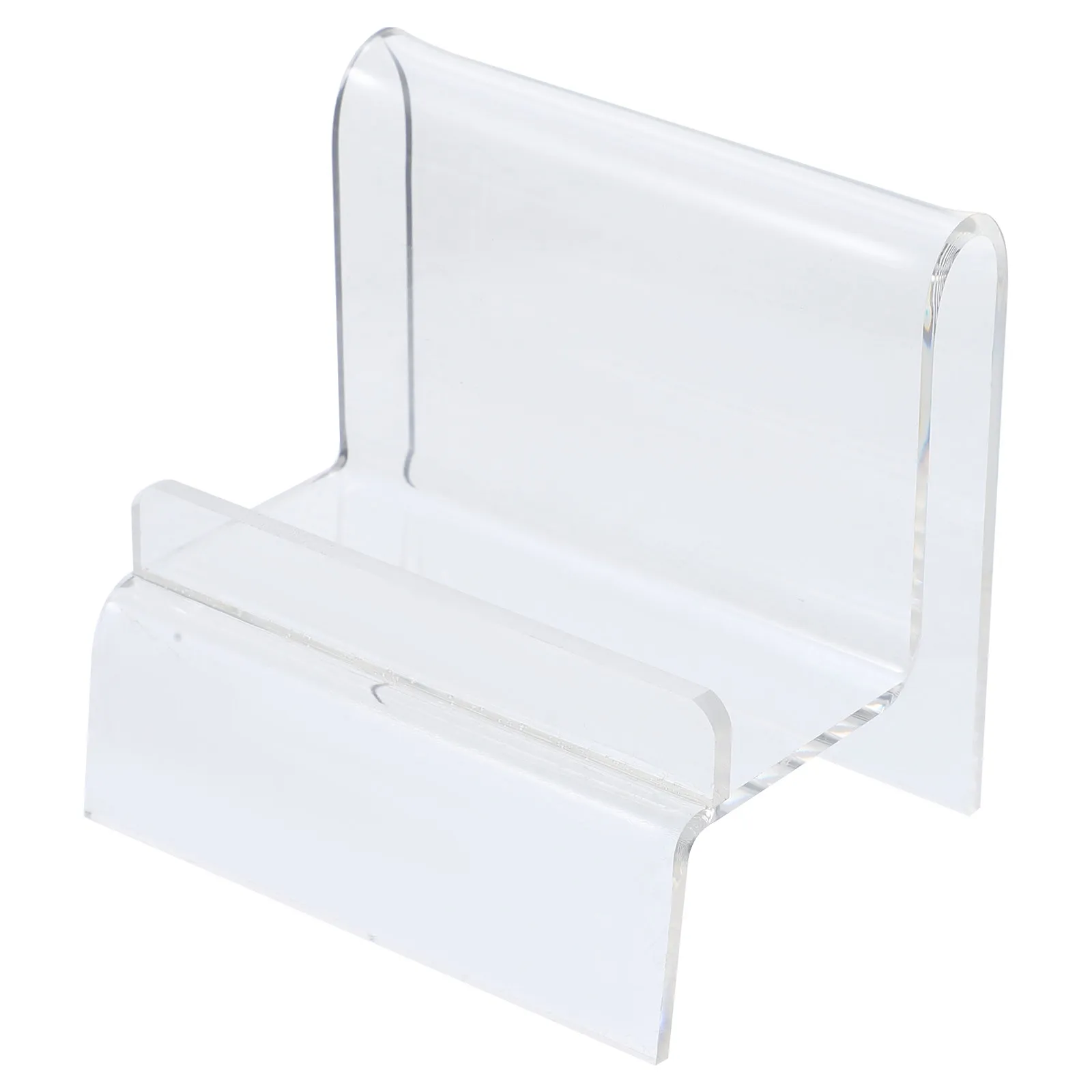 2Pcs Acrylic Purse Holder Stand Transparent Wallet Display Rack Single Layer Organizer Compact Display Shelf for Home Mall