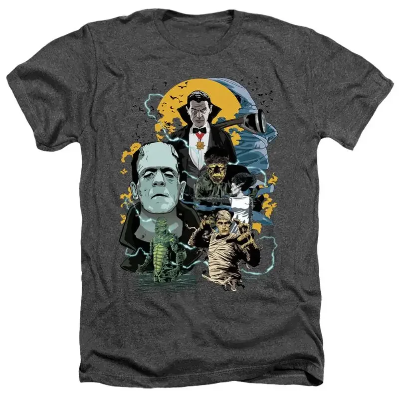 UNIVERSAL MONSTERS MONSTER MASH Licensed Adult Men's Heather T shirt SM 3XL