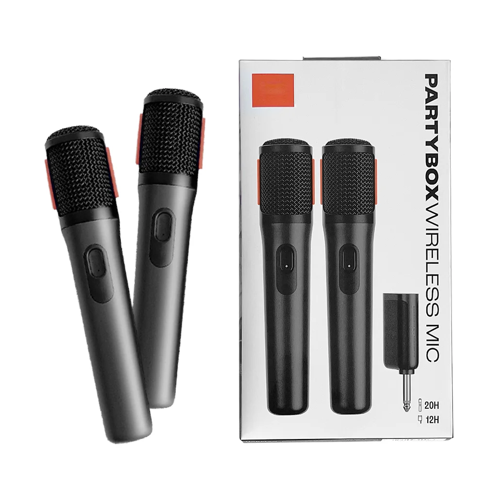 

Partybox High Quality Portable Wireless Handheld Microphone With Dual Channel Transmitter for Home Singing Performance