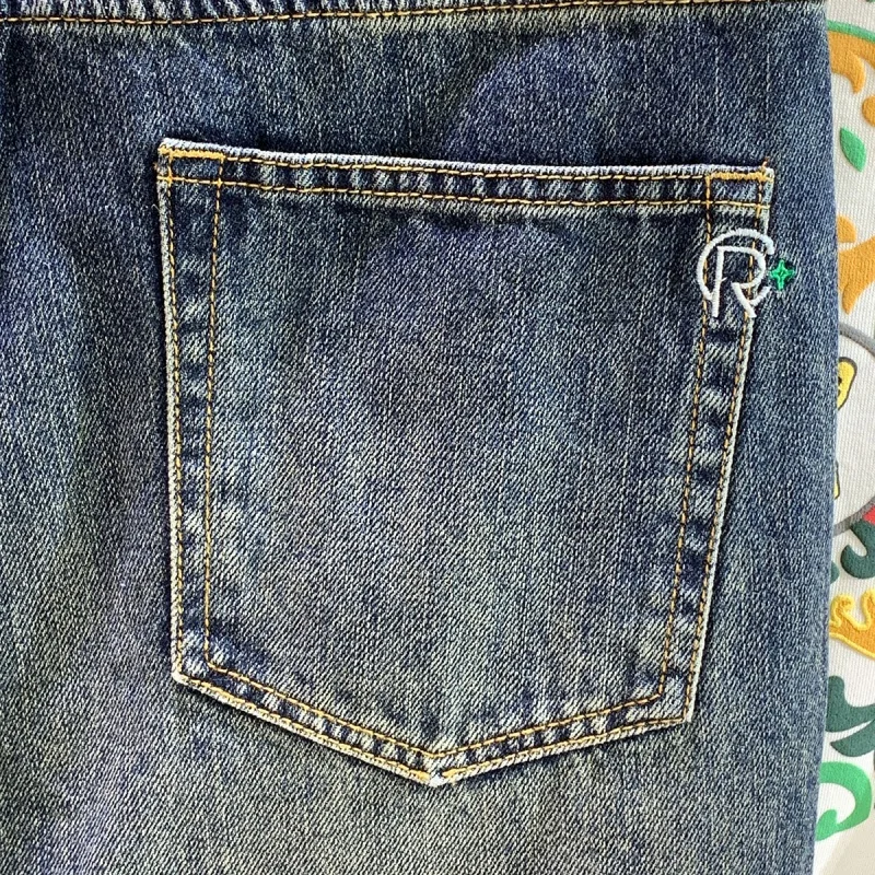 Street Retro Blue Fashion Brand Jeans Men's Spring and Autumn Nostalgic Loose Harem All-Matching Hip Hop Smart Trousers