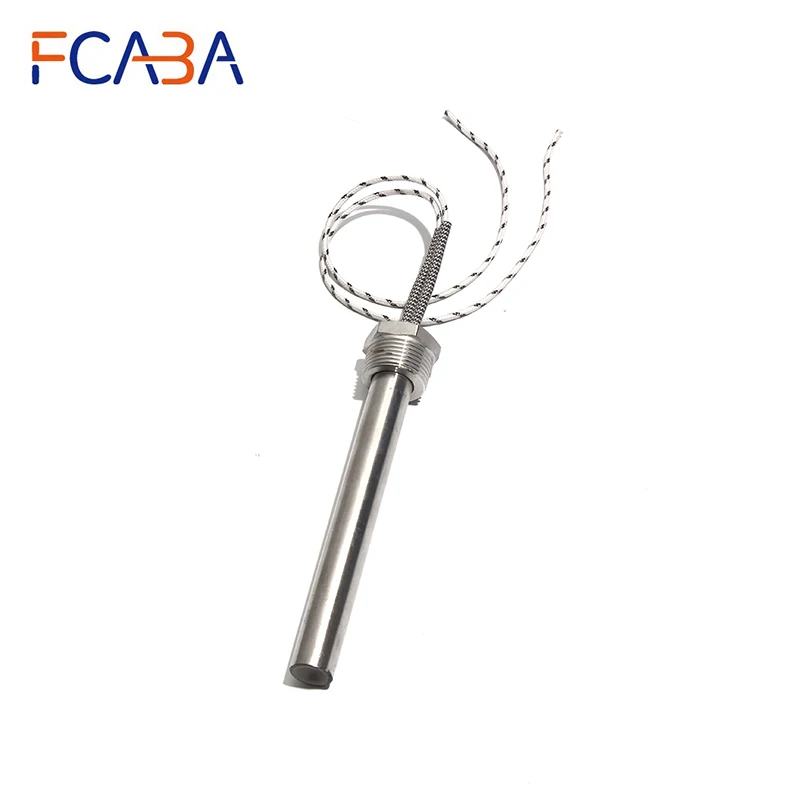 FCABA 304 Stainless Steel Threaded Single End Heating Tube Cartridge Heater 16x250mm 1500W 220V/110V/380V DN20 (25mm)