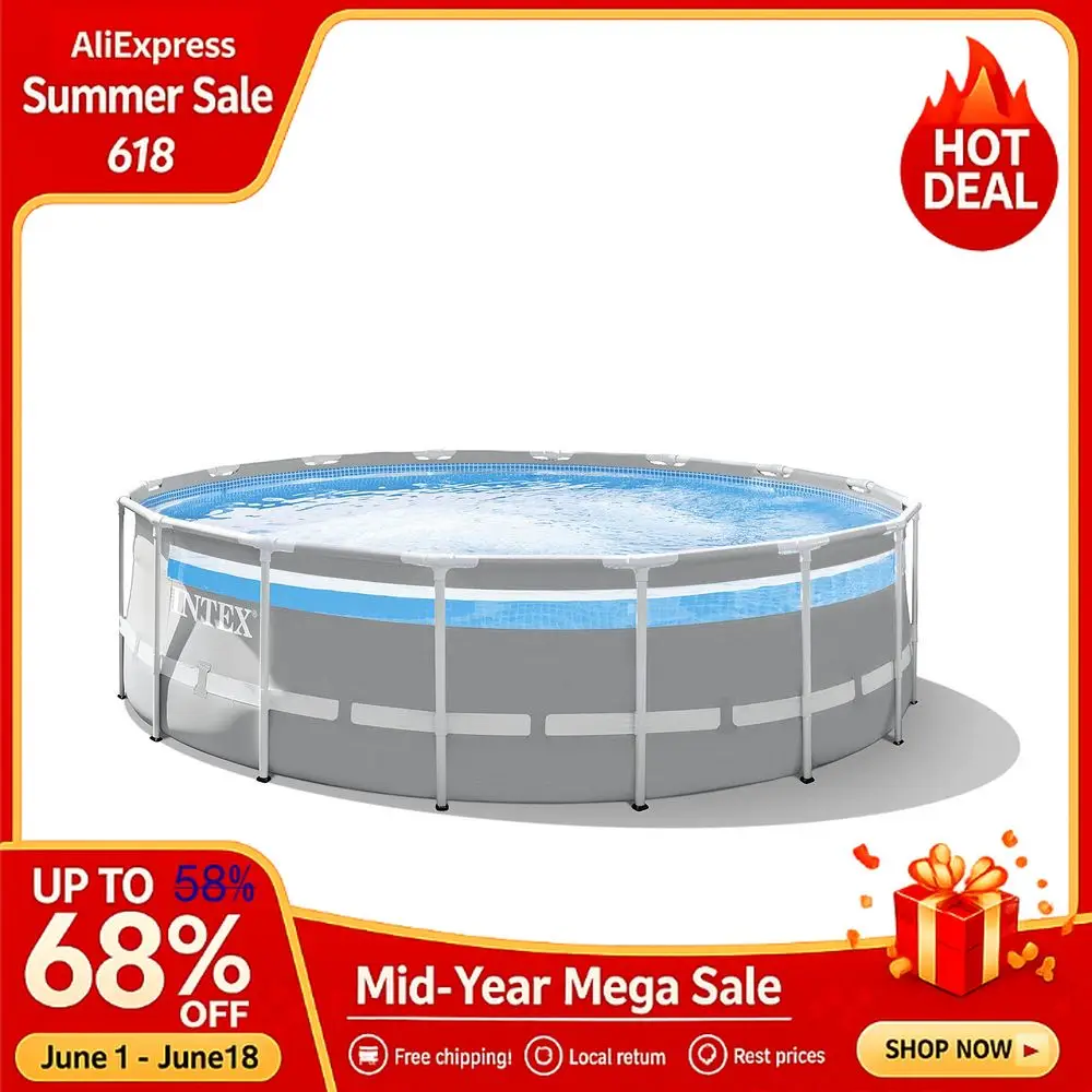 

16ft x 48in Prism Frame Clearview Above Ground Swimming Pool Set, Includes 1500 GPH Cartridge Filter Pump, SuperTough, Custom