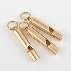 1Pcs Vintage Brass Whistle Handmade Survival Whistle Keychain Pendant Outdoor EDC Tool  Football Basketball Sports Whistle