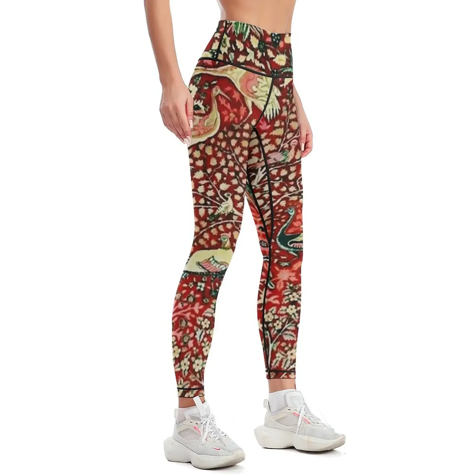 Antique Persian Rug Bird Tree Flowers ca. 1600 Print Leggings gym sportswear woman sport pants Womens Leggings