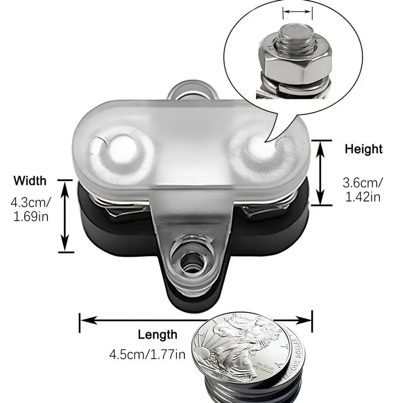 Bus Bar Terminal Block 48V Battery Junction Post Block Compact Terminal Block Junction Box With Efficient Energy Stud For Trucks