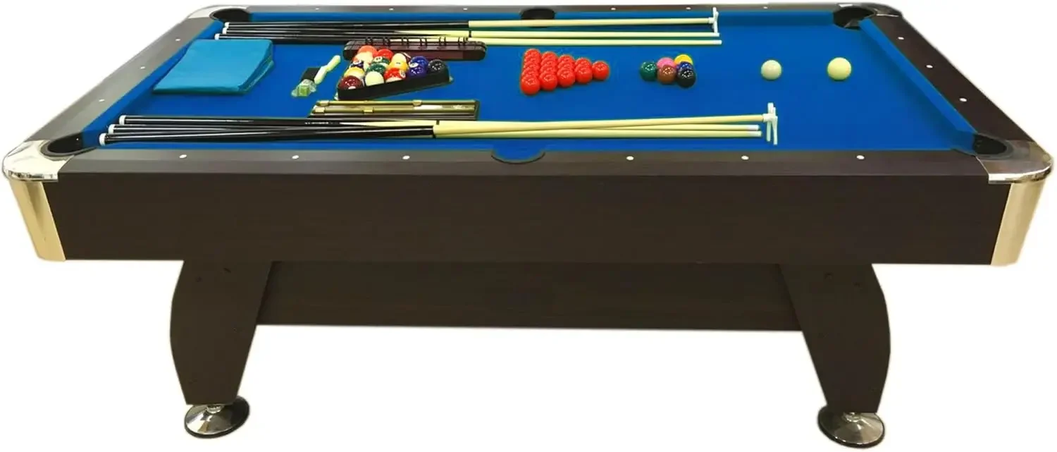 Pool Table 7' Feet Snooker Full Set Accessories Game mod. Blue SEA