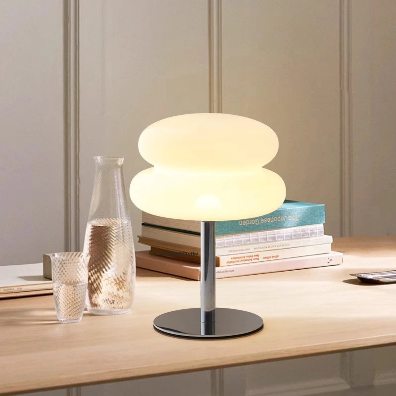 mushroom table lamp plastic lampshade  Nordic  French cream table lamp USB plug 9-level dimming bedroom bedside lamp