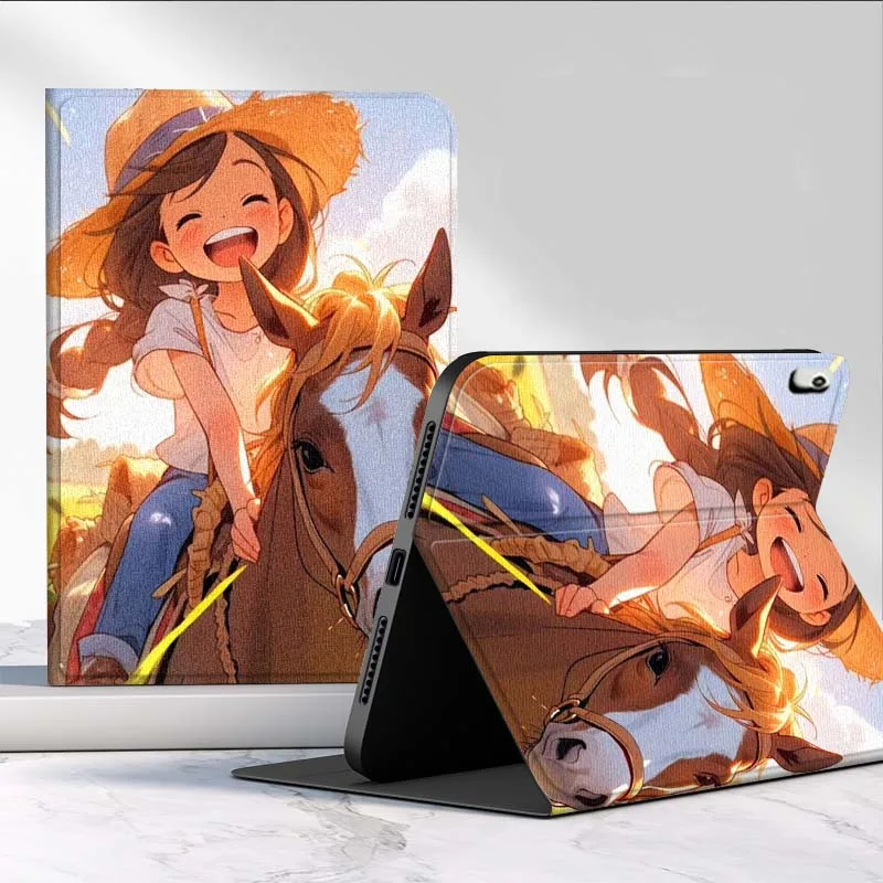 Happy Girl Horse For Huawei MediaPad MatePad Pro Air 12 X T5 T10S M6 M5 C5e SE 11 11.5 10.4 Inch Tablet Case