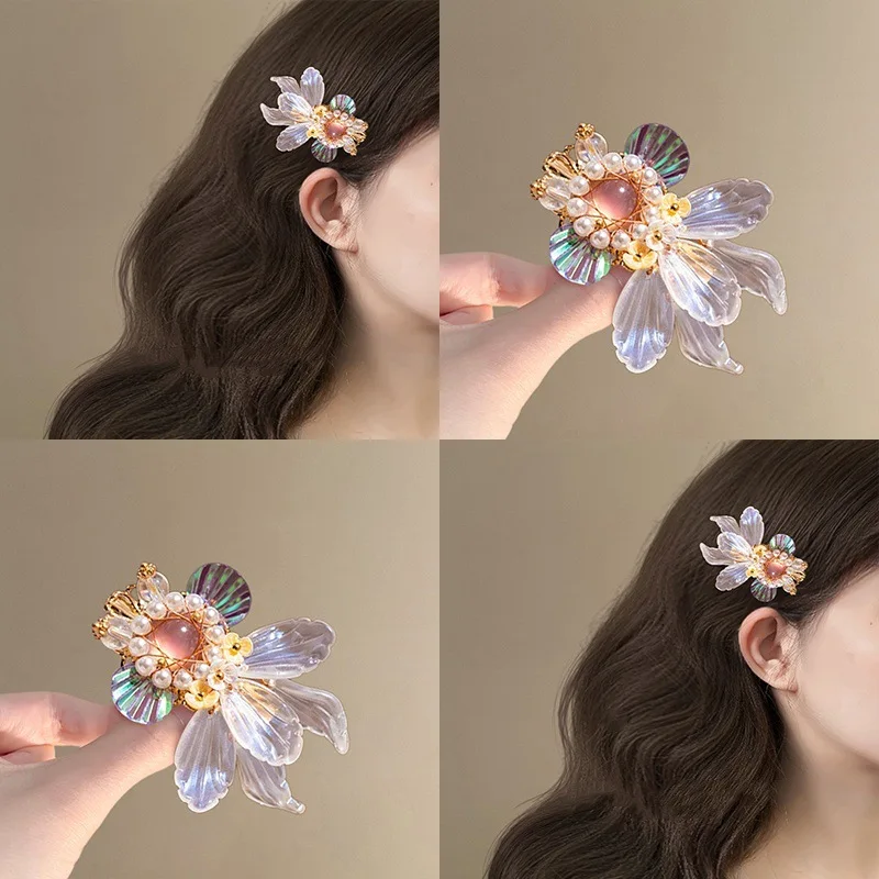 

Iridescent Koi Fish Hair Clip Ethereal Ancient Style, Side Bangs Clip for Women Travel Accessory