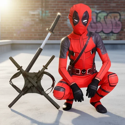 Superhero Cosplay Deadpool Kids Sword Set Superman Children costume Child Costume Adult Kid Halloween Cosplay Costume Jumpsuits