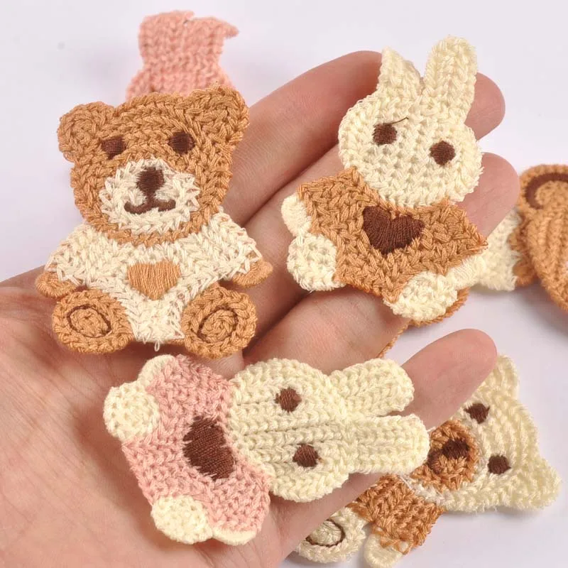 10pcs 6cm Lovely Bear/Rabbit Appliques Sew-on DIY Craft Clothing Skirts Decorative Scrapbooking patch cp3474