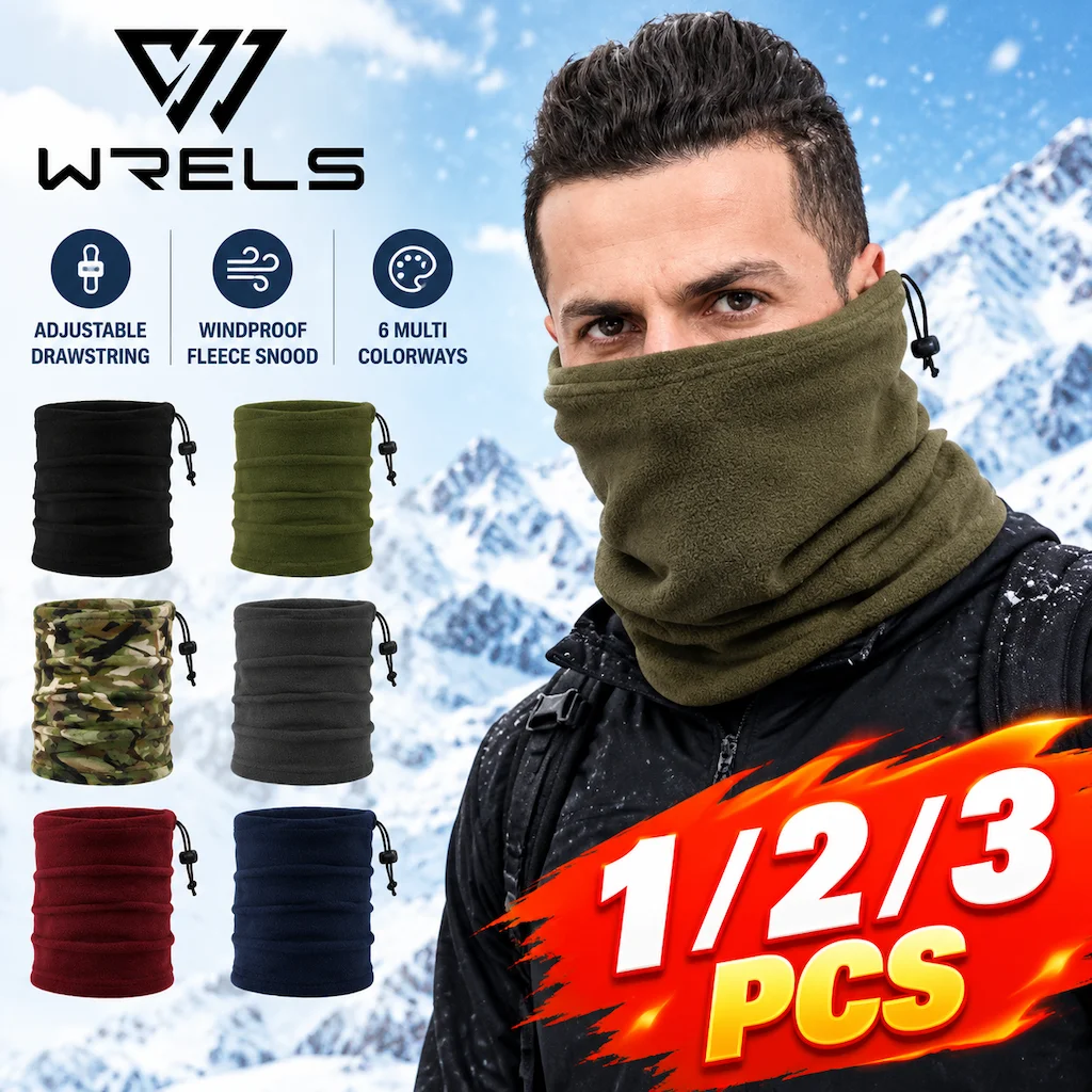 Neck Warmer Winter Warm Fleece Gaiter Drawstring Thermal Scarf Windproof Face Mask Men Women Skiing Cycling Snood Bandana