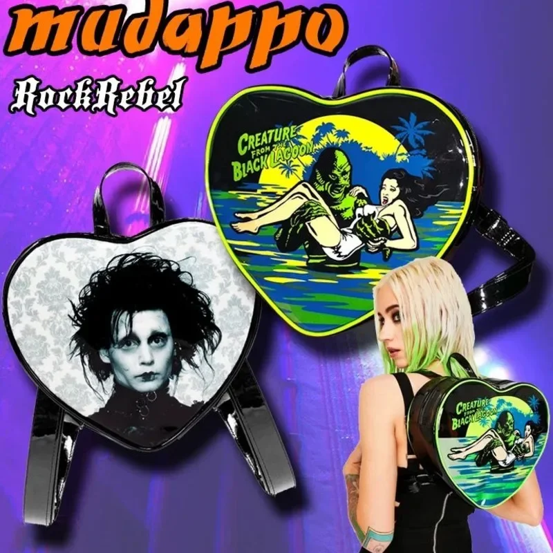 Gothic Backpack Female Gothic Bag Y2K Goth Rock Rebels Backpack Punk Mini Women Heart Backpack Skull Bag Coffin Gift