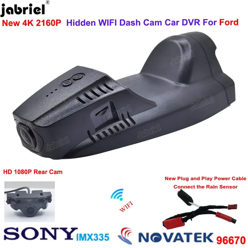 4K 2K Car Dvr Dash Cam Dual Lens Camera Recorder For Ford Escape mk2 mk3 c520 cx482 For Ford Kuga mk2 mk3 c520 cx482 2012-2022