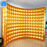 In stock! special price! Gold and silver inflatable photo booth wall background inflatable wall suitable for island party advert