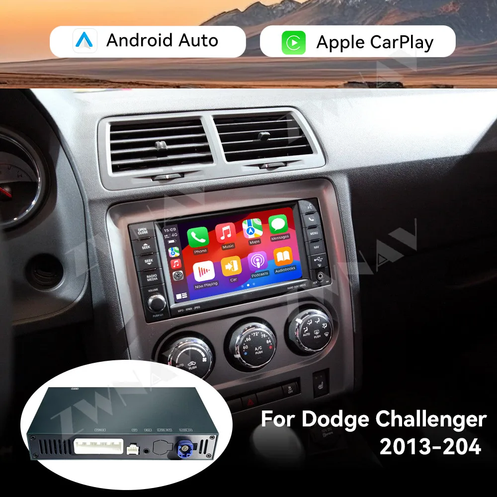 zwnav OEM ODM Portable Wireless CarPlay Android Auto Adapter Builtin WiFi For Dodge Challenger 2013-14 Mirror Link Radio Upgrade