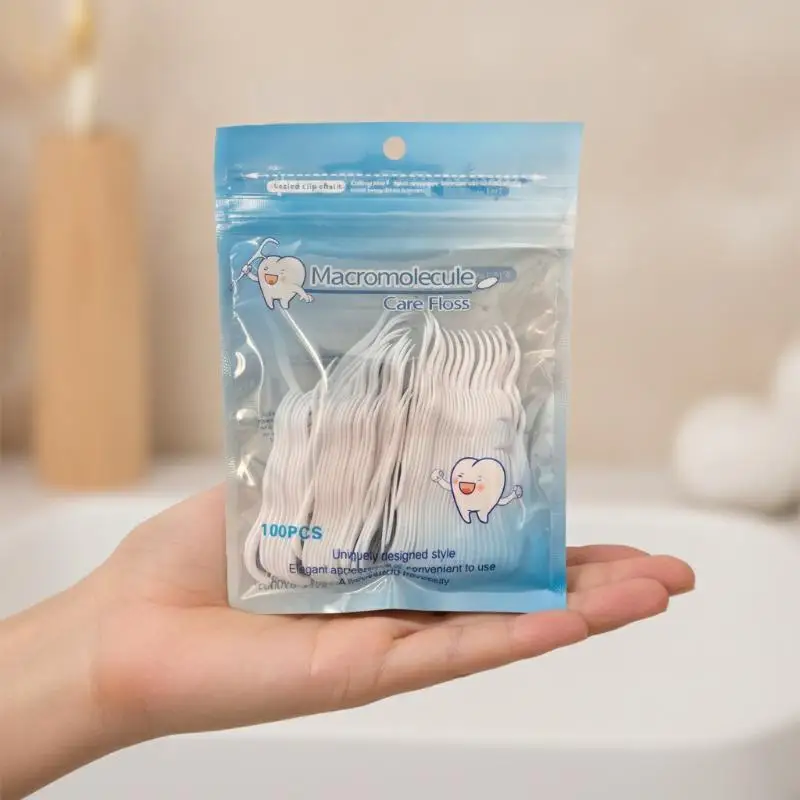 100PCS Of Disposable Ultra-Fine Dental Floss Sticks, Portable Toothpicks, High Elasticity Tooth Cleaning Sticks, Oral Care
