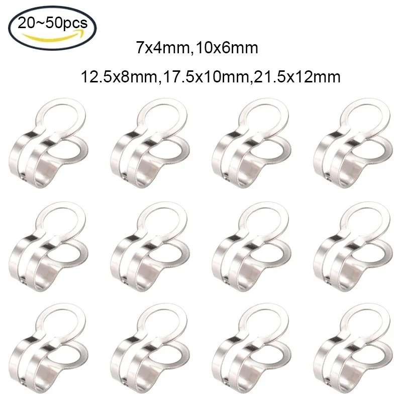 20-50PC  304 Stainless Steel Ball Chain Connectors Pull Loop Double Ring Style Link Loop Connection for Craft and Jewelry Making