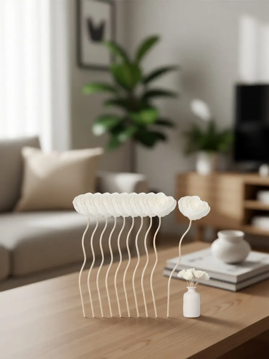 10Pcs Dried Flower Diffuser Sticks Reed Aroma Sticks Essential Oil Diffuser Decorative Blossom for Home Bedroom Living Room