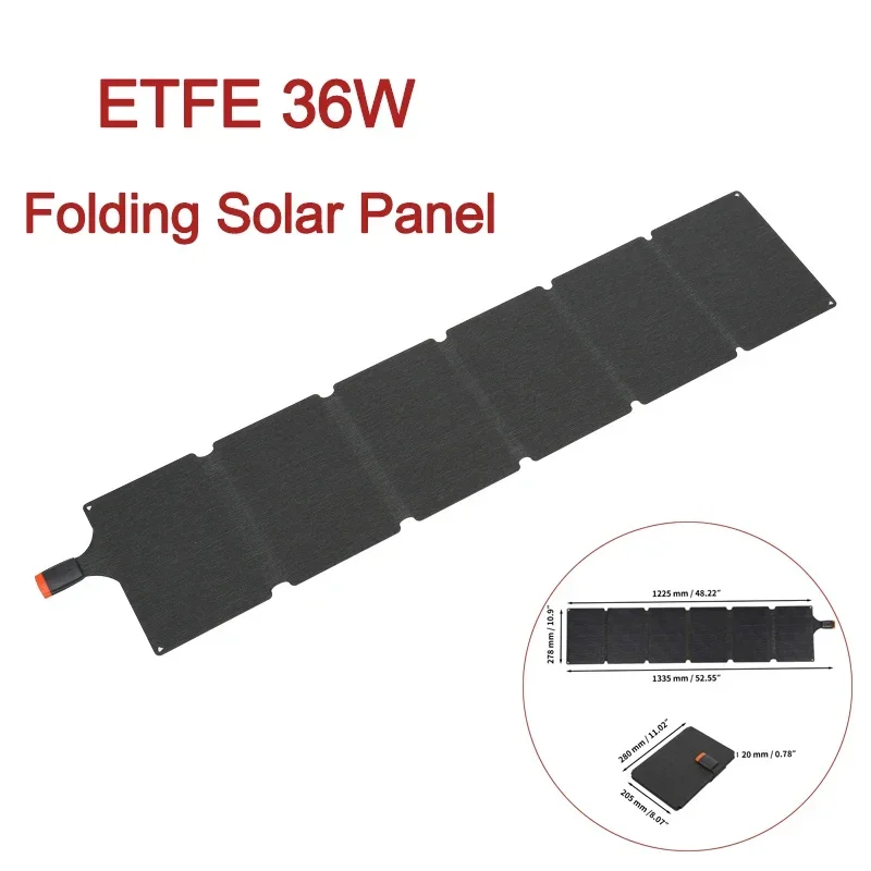 56W Foldable Solar Panel Bag ETFE Type-C Portable Solar Charging Panel Complete Kit for Outdoor Tourism Camping Power Station