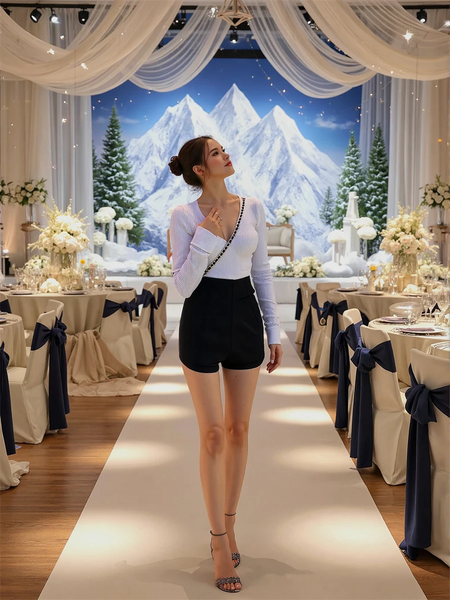 Szorty Damskie Siateczkowe Patchwork Mini Spódniczka Klubowa Pikantna Seksowna Tancerka Nocna Y2K Wyraziste Uliczne Modne Imprezowe Hotpants